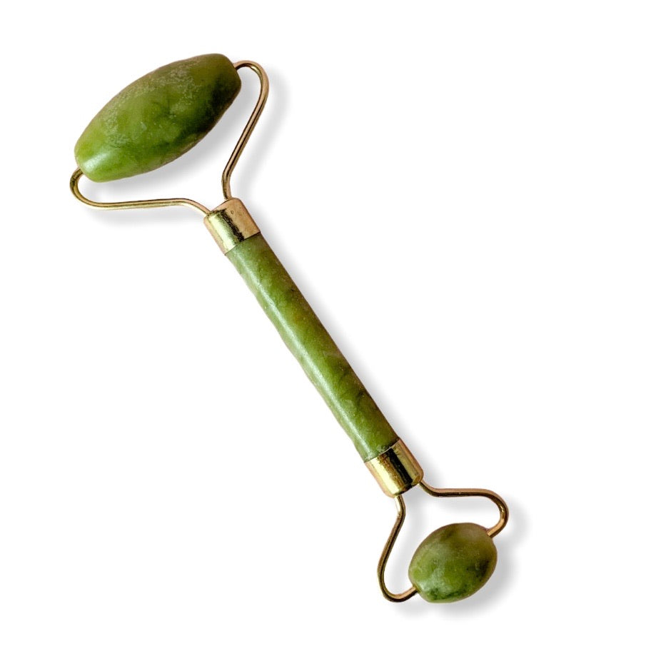 مجموعة أسطوانة تدليك الوجه من اليشم + غوا شا