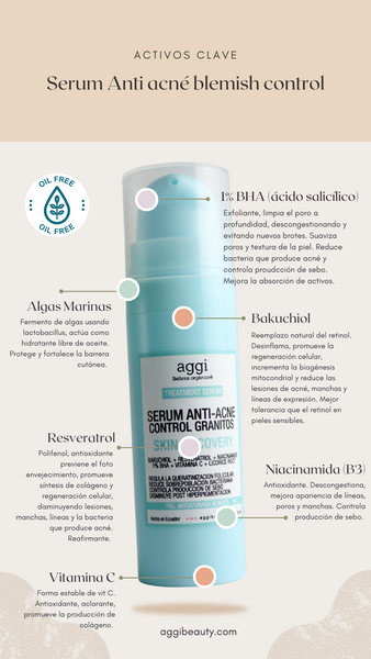 Serum anti acné control granitos con Bakuchiol + BHA